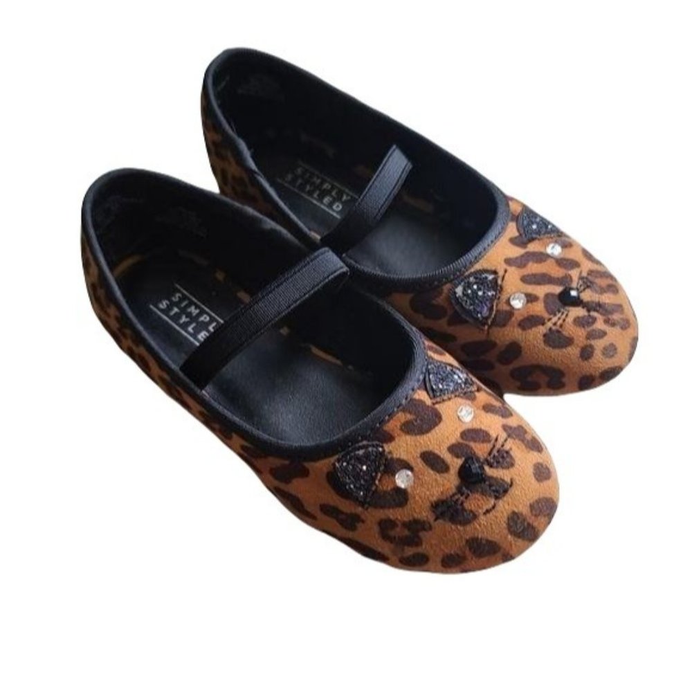 Simply Styled Girls Cheetah Print Ballet Flats